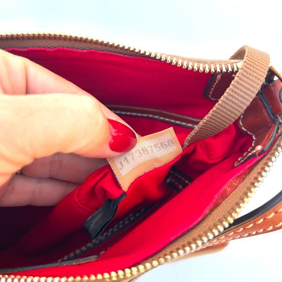 Dooney & Bourke Tan Pebbled Leather Camel Crossbody Shoulder Bag Purse - Picture 16 of 16